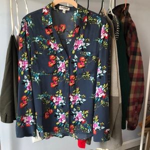 Express Portofino shirt blue with flowers